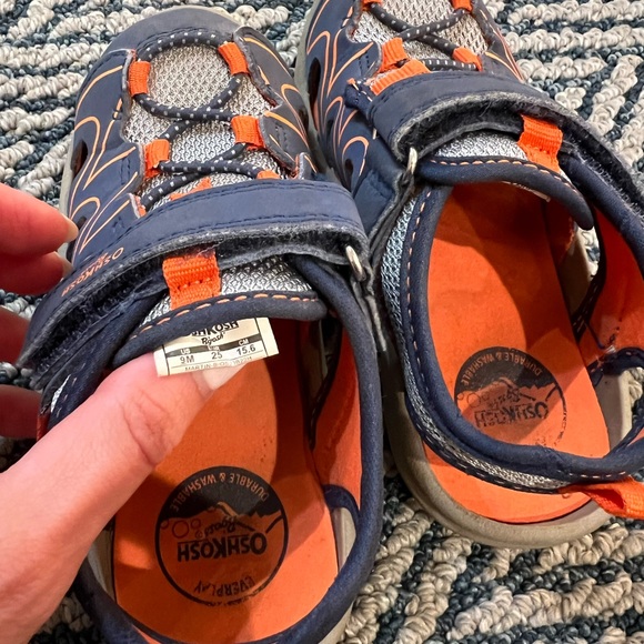 EUC OshKosh Blue Orange toddler boys summer sneaker sandals size 9C - Picture 5 of 6